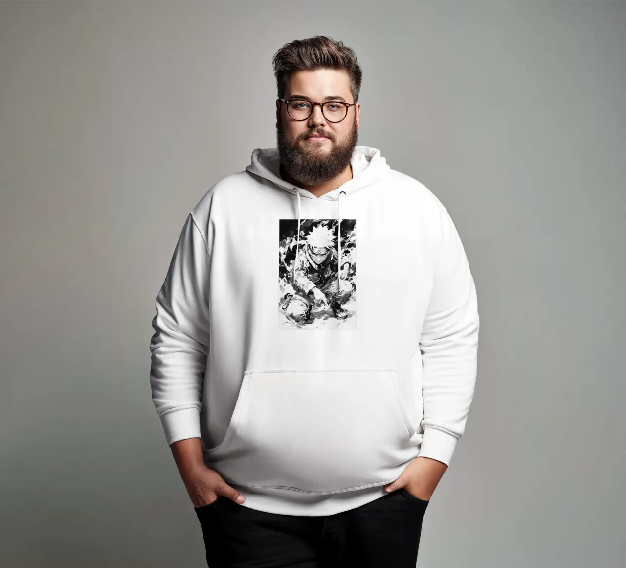 Naruto black and white felpa con cappuccio da CreativeStudio