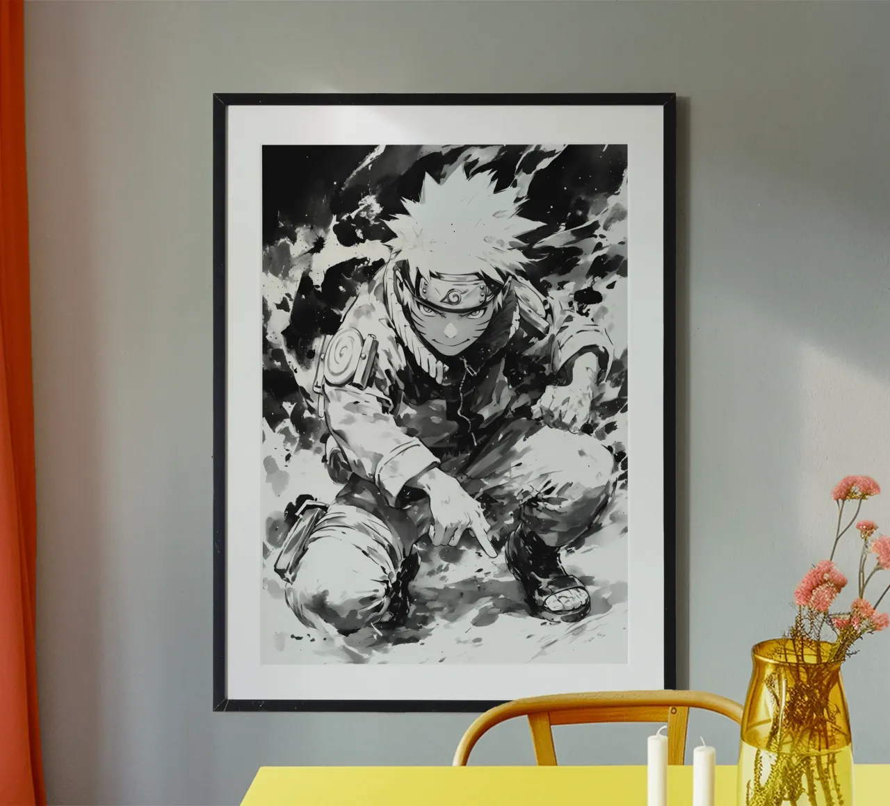 Naruto black and white carta hahnemühle da CreativeStudio