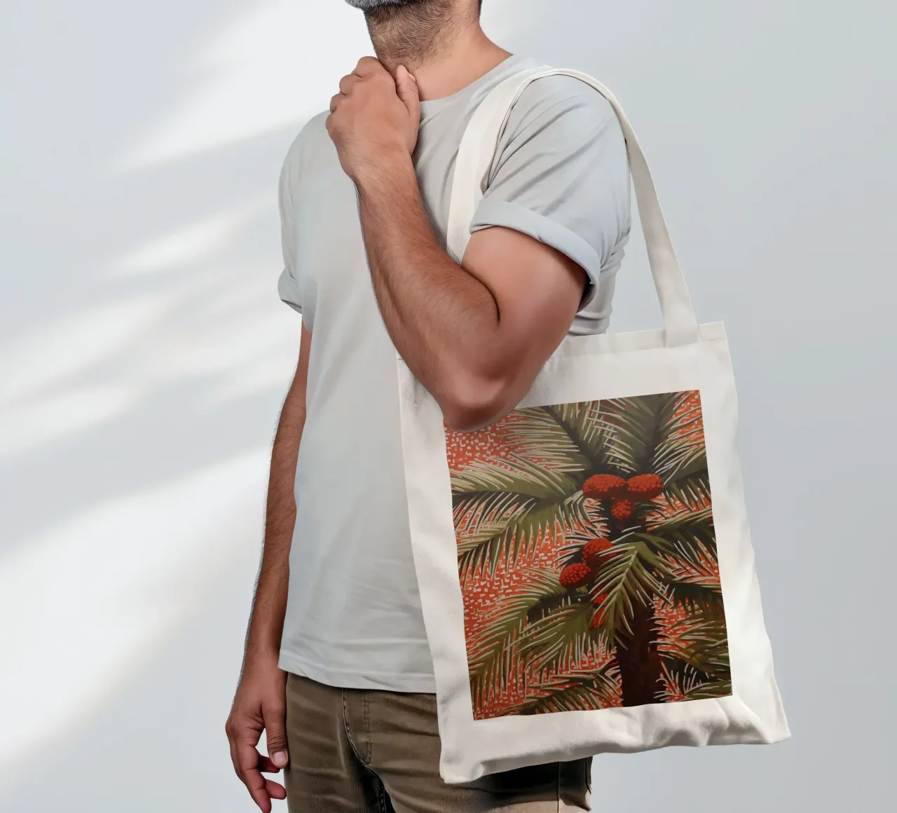 Palm garden with coconut tote bag by Carinaprint