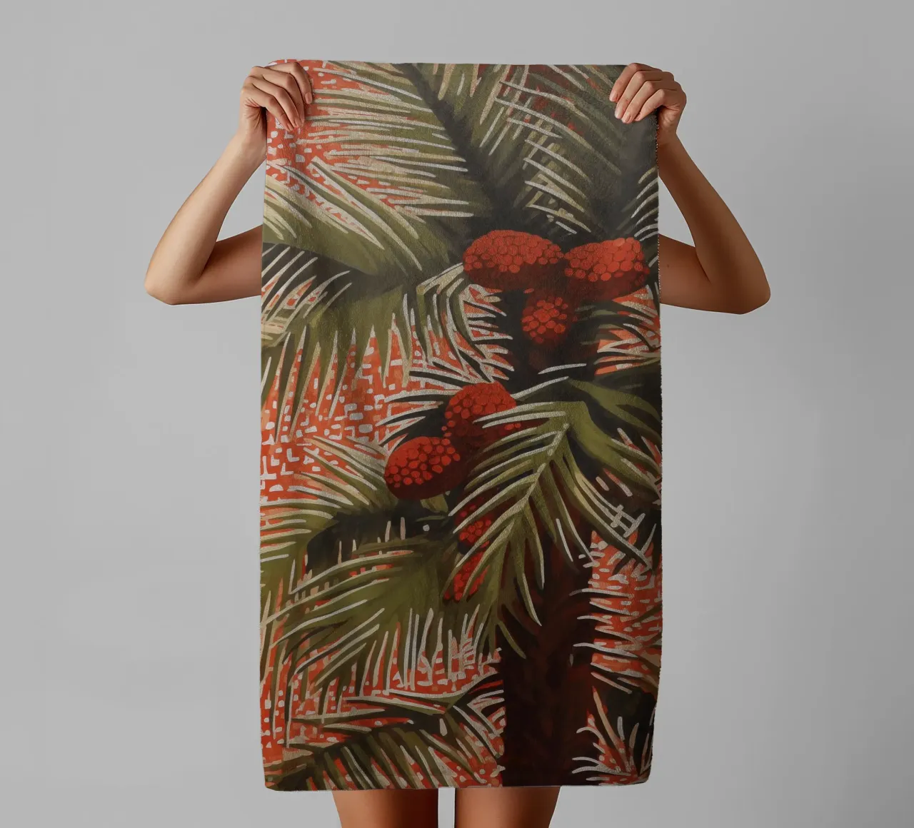 Jardin de palmiers avec noix de coco serviette de bain de Carinaprint