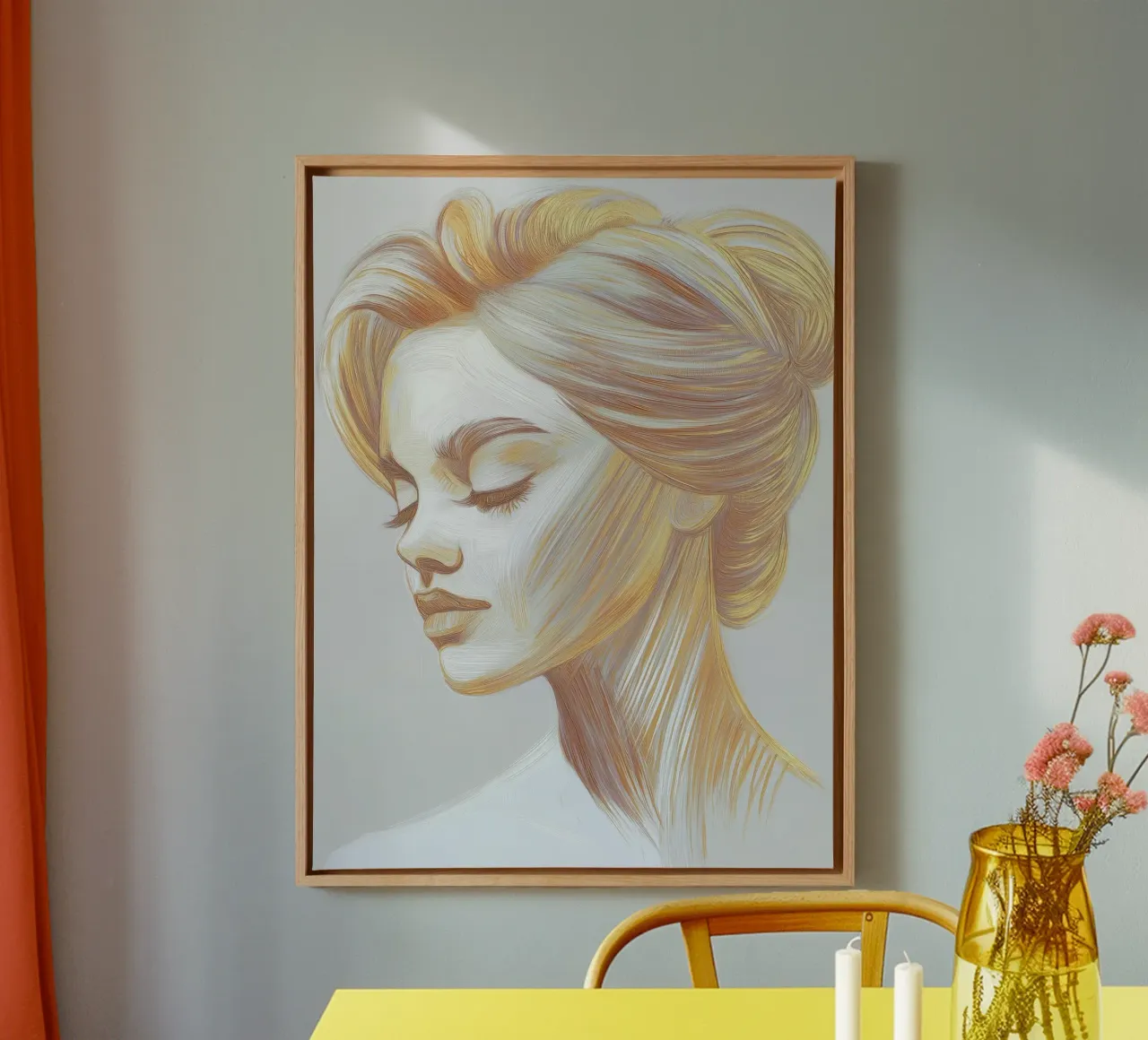 Ritratto di donna tela con Cornice a cassetta da Imagine
