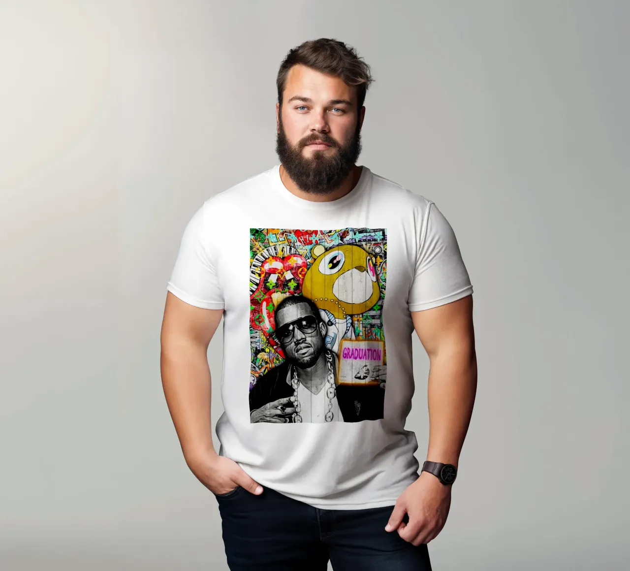 Pop Art kanye west Graduation t-shirt da FreeArtStudio