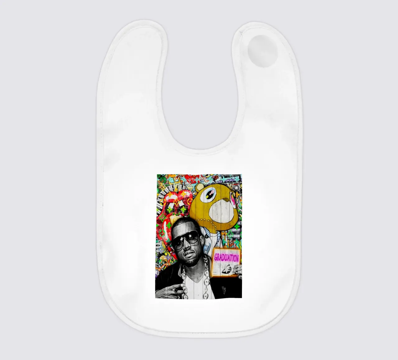 Pop Art kanye west Graduation bavaglino da FreeArtStudio