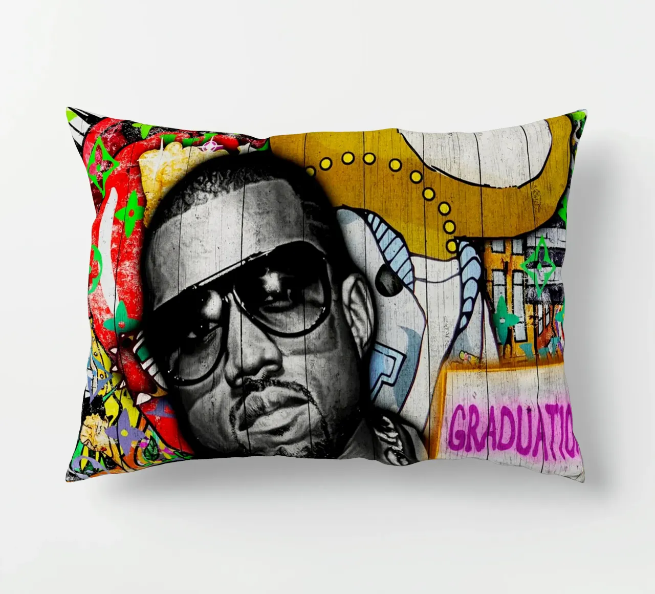 Pop Art kanye west Graduation cuscino da FreeArtStudio