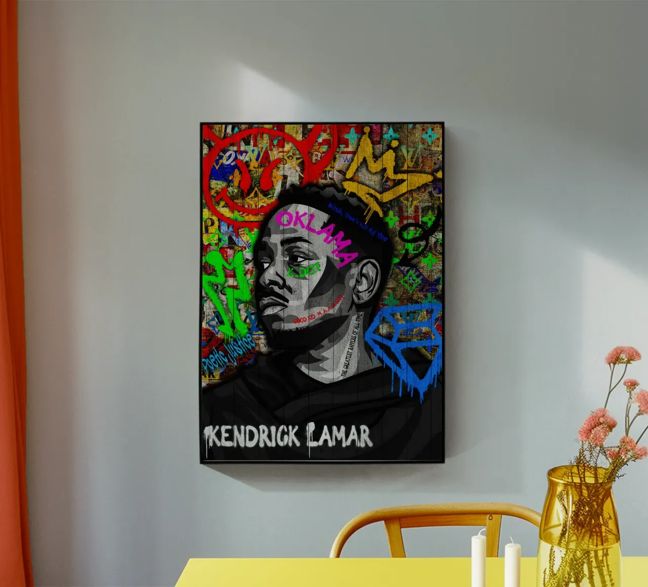 Pop art kendrick lamar plexiglass da FreeArtStudio