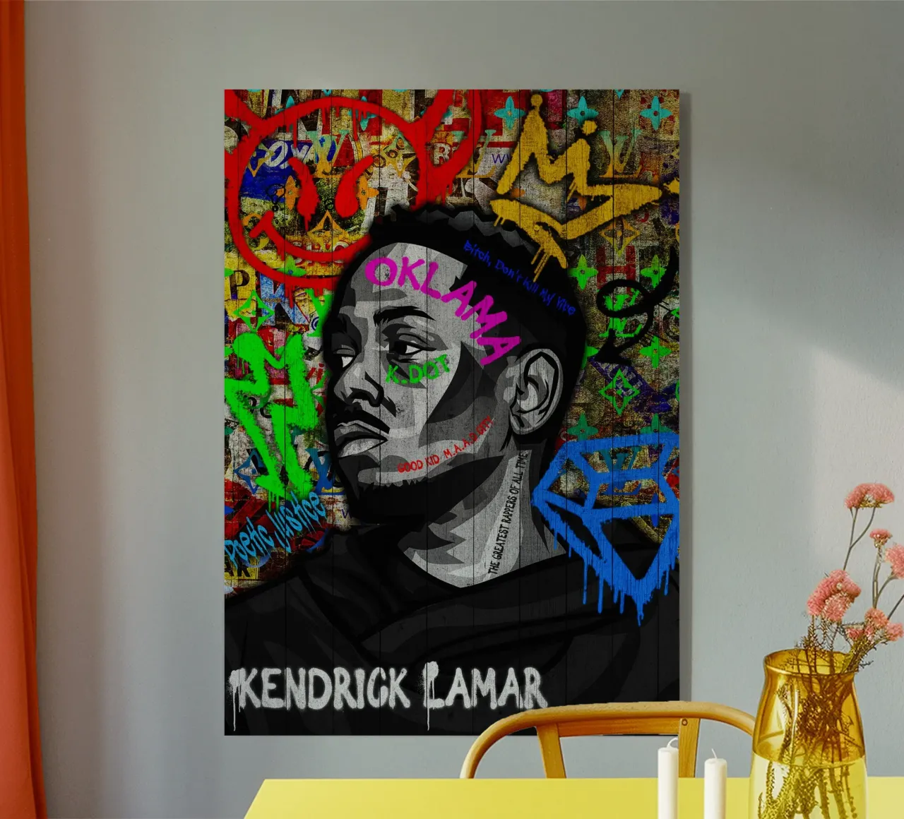 Pop art kendrick lamar plexiglass da FreeArtStudio