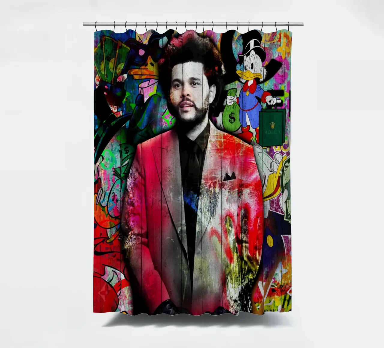 Pop art the weeknd shower curtain by FreeArtStudio