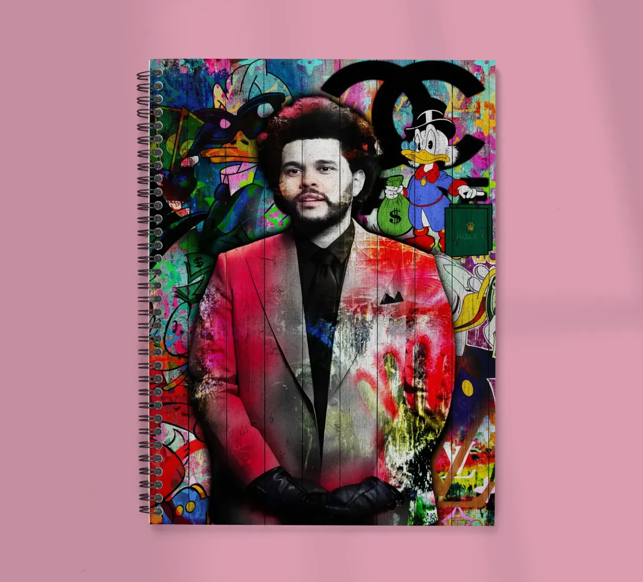 Pop art the weeknd spiral notebook by FreeArtStudio