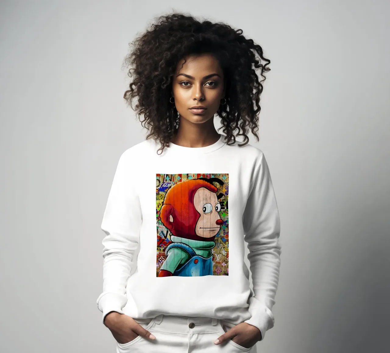 Pop Art Awkward Funny Monkey Meme felpa da FreeArtStudio