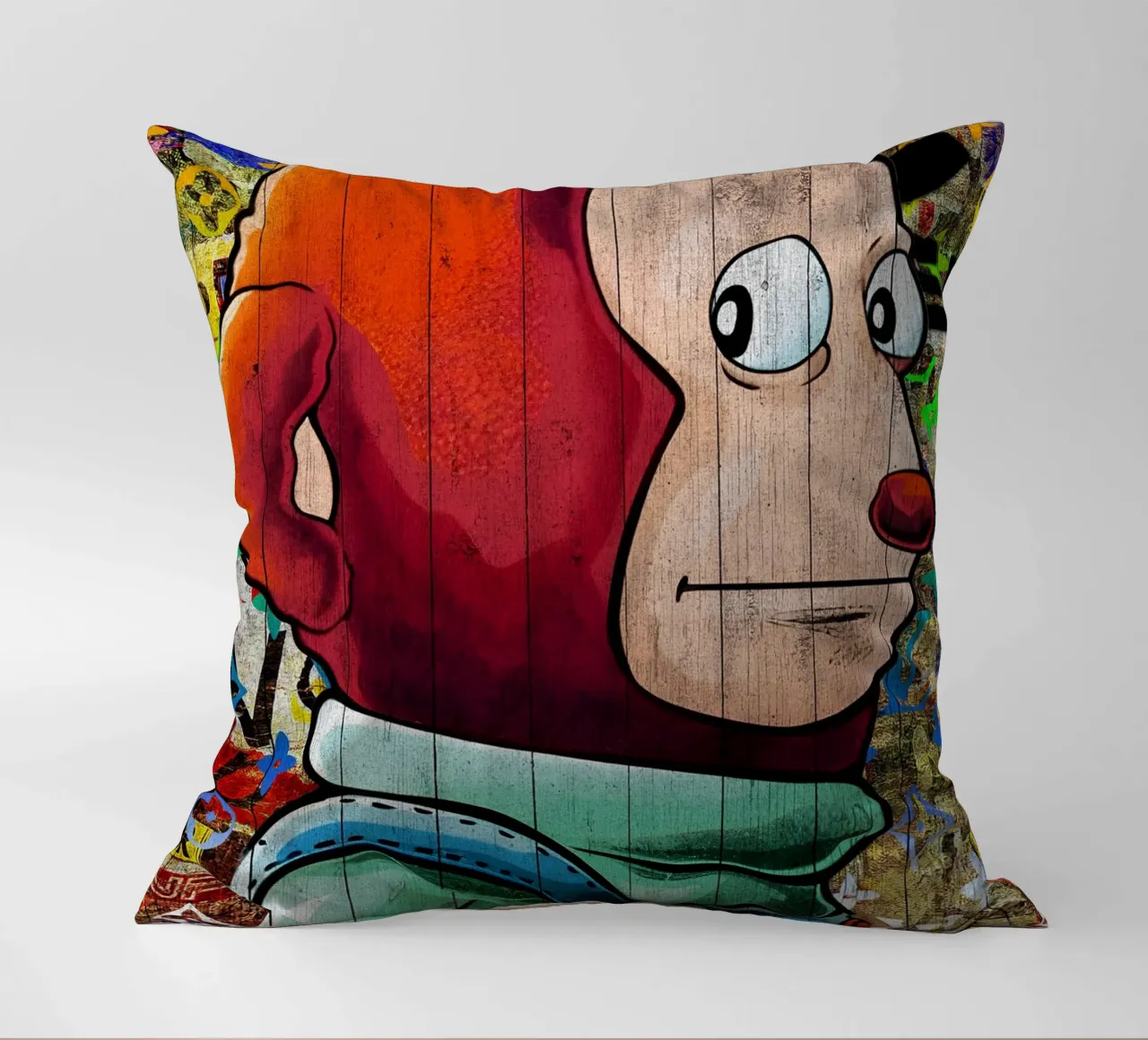 Pop Art Awkward Funny Monkey Meme cuscino da FreeArtStudio