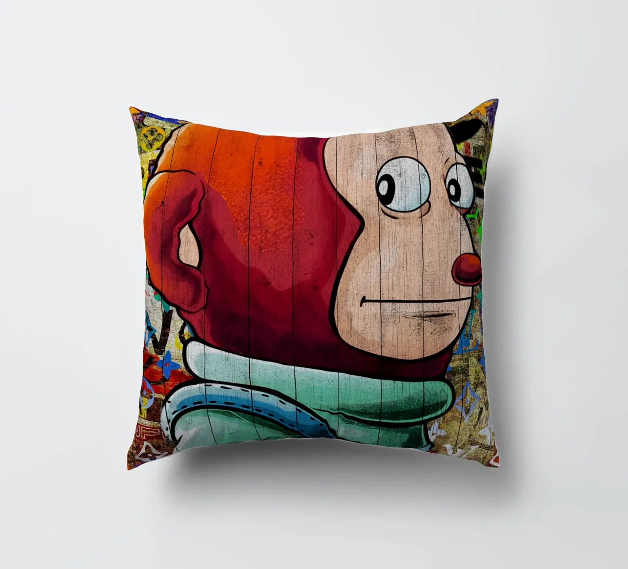 Pop Art Awkward Funny Monkey Meme cuscino da FreeArtStudio