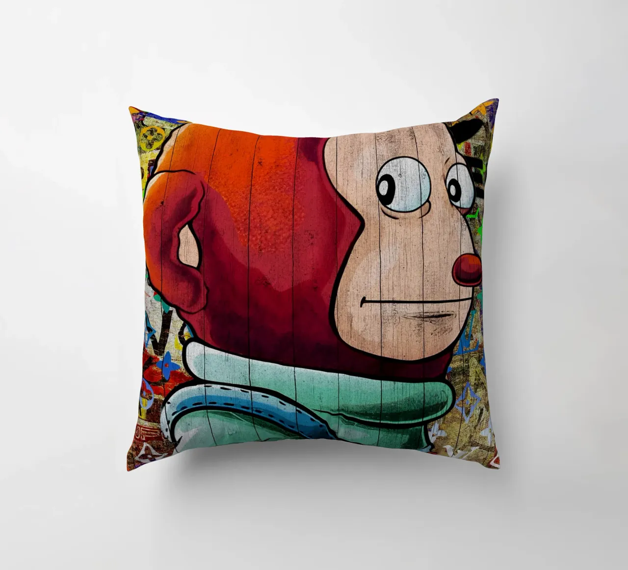 Pop Art Awkward Funny Monkey Meme cuscino da FreeArtStudio