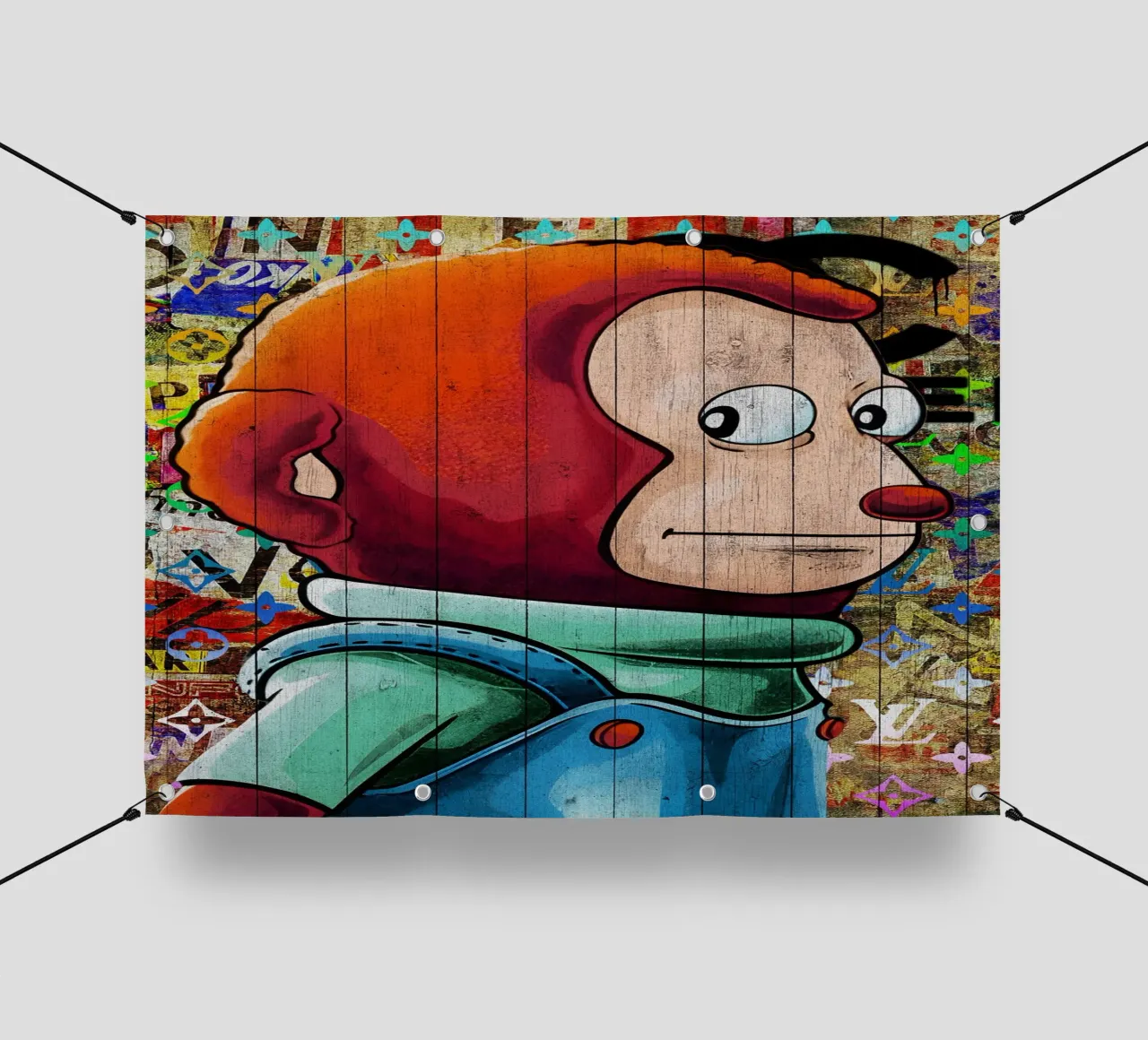 Pop Art Awkward Funny Monkey Meme telo in pvc da FreeArtStudio