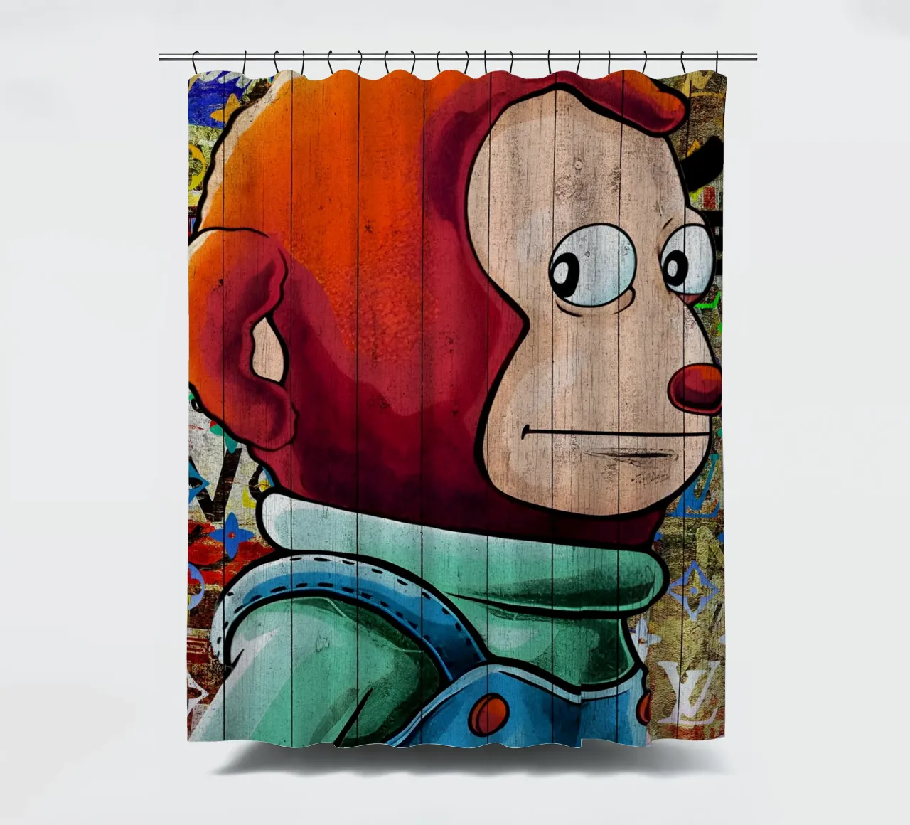 Pop Art Awkward Funny Monkey Meme tenda da doccia da FreeArtStudio
