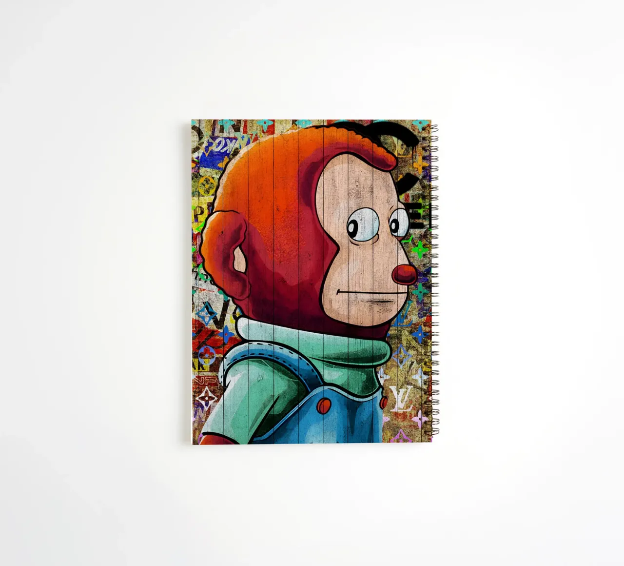 Pop Art Awkward Funny Monkey Meme spiral notebook by FreeArtStudio