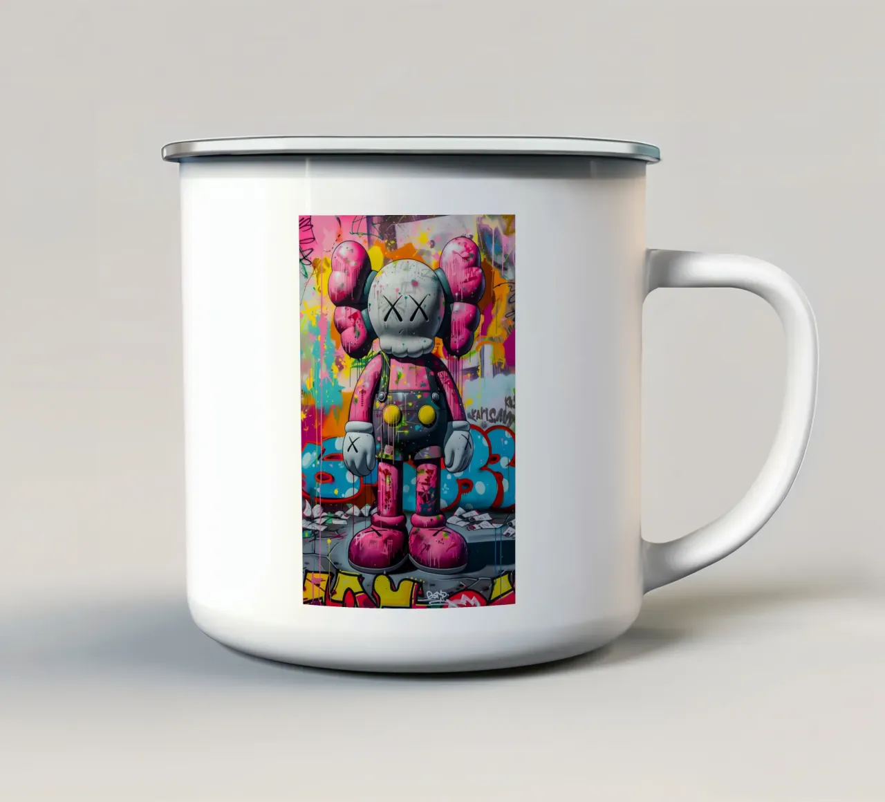Pop art Kaws tazza in smalto da FreeArtStudio