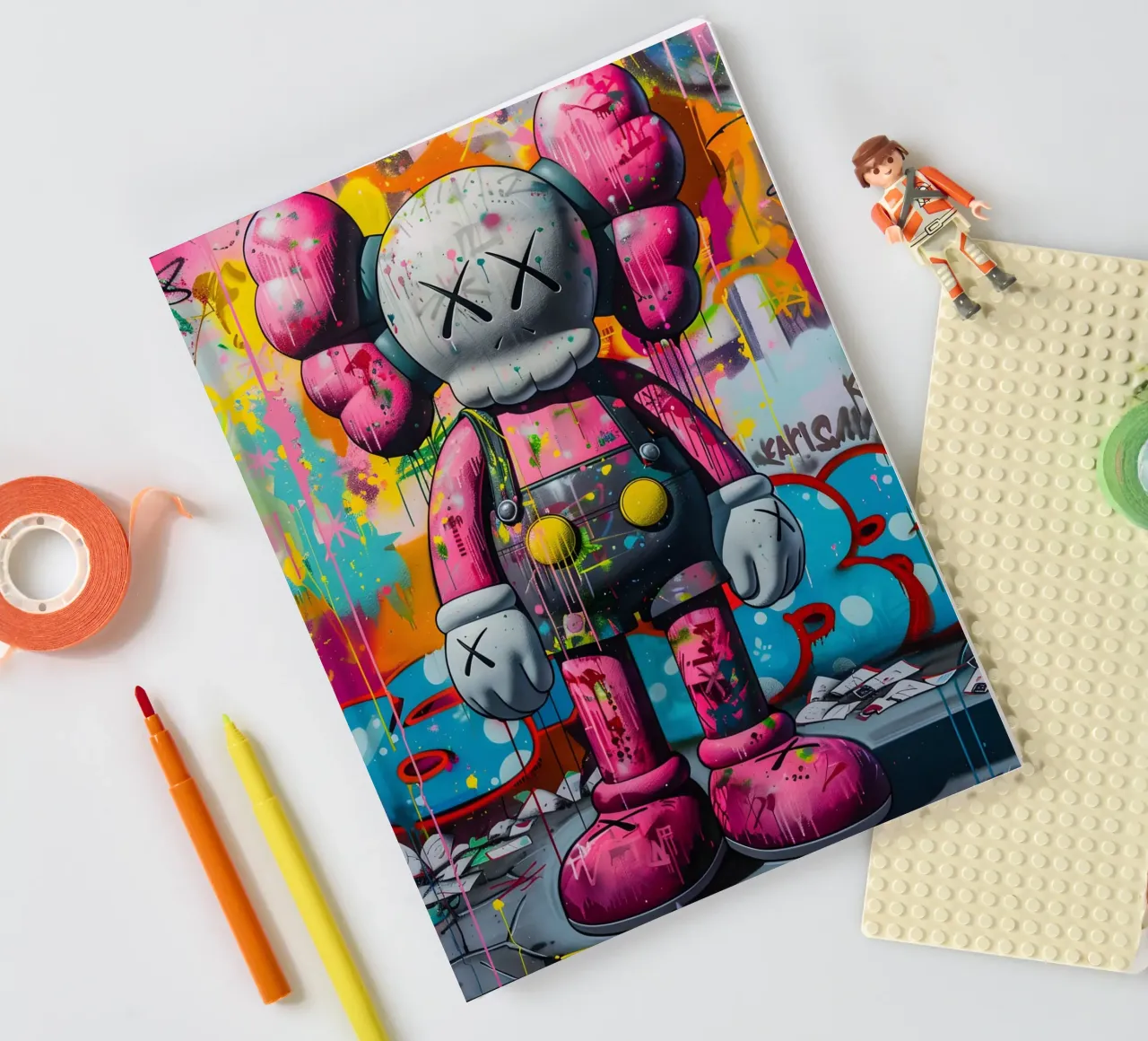 Pop art Kaws notebook by FreeArtStudio