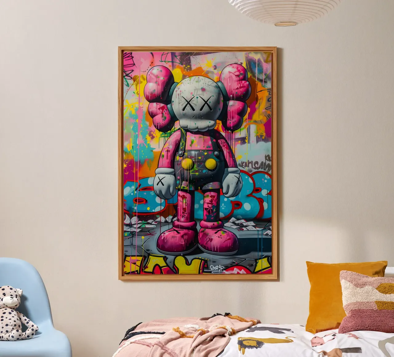 Pop art Kaws alluminio dibond da FreeArtStudio