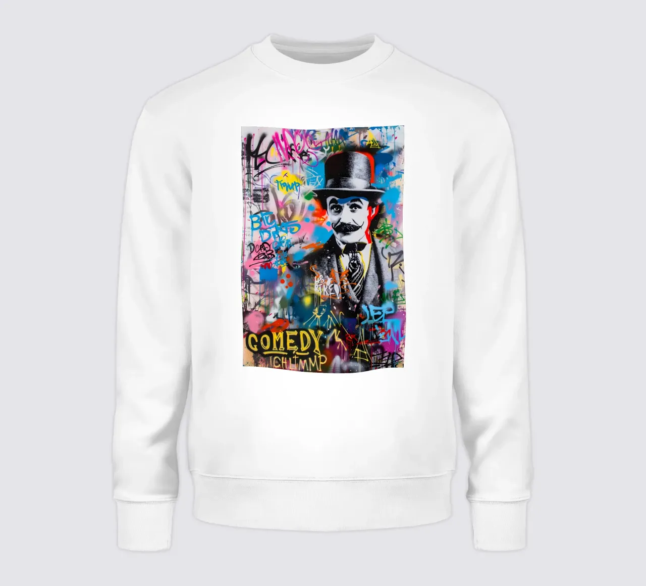 Pop art Charlie Chaplin felpa da FreeArtStudio