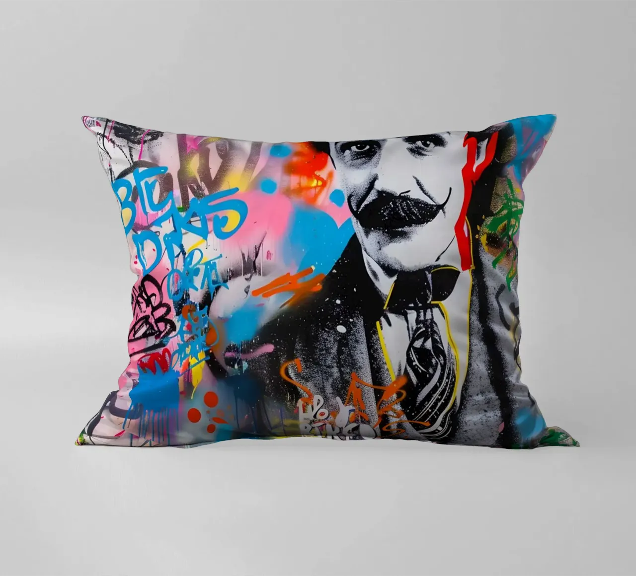 Pop art Charlie Chaplin cuscino da FreeArtStudio