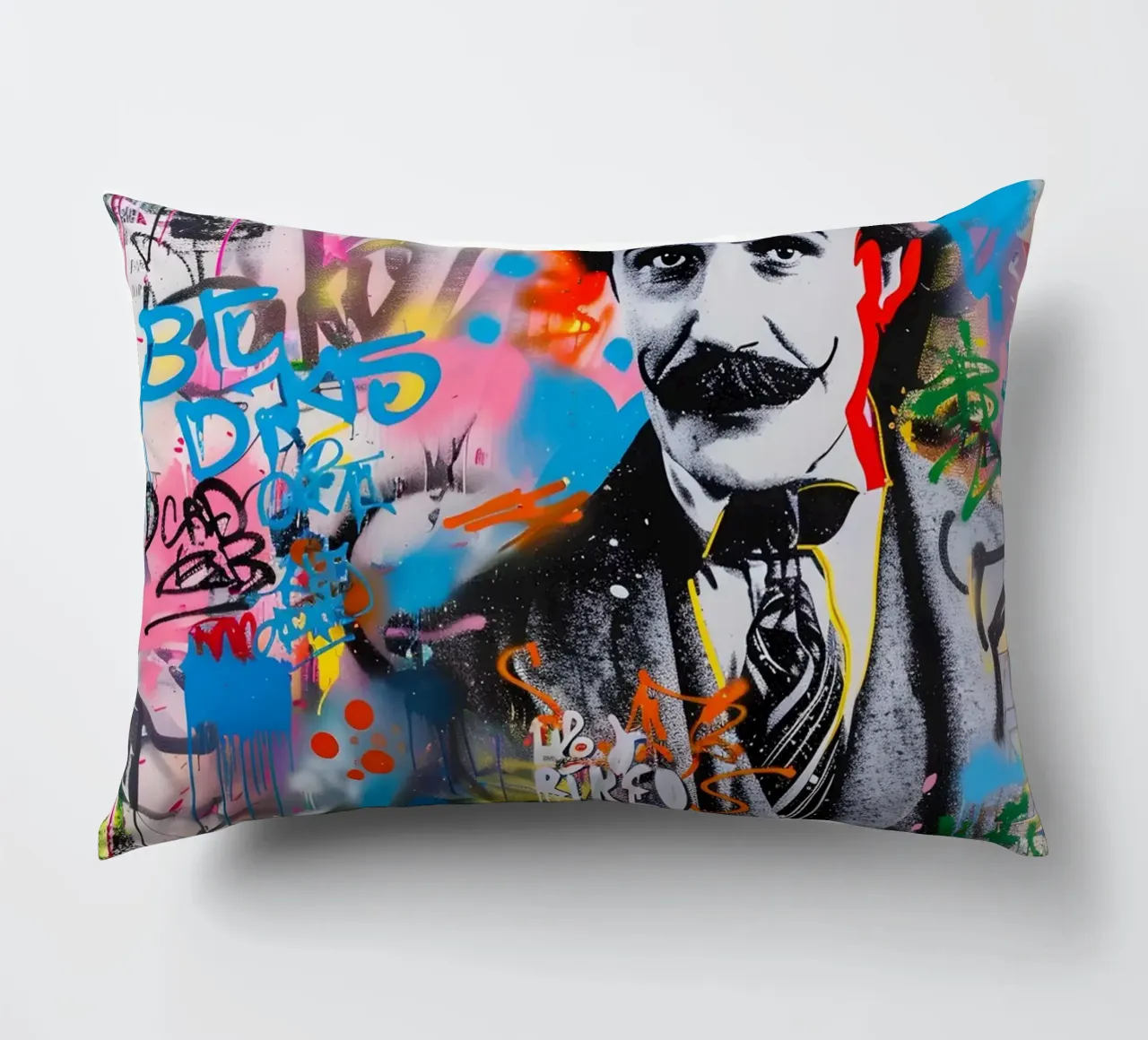 Pop art Charlie Chaplin cuscino da FreeArtStudio
