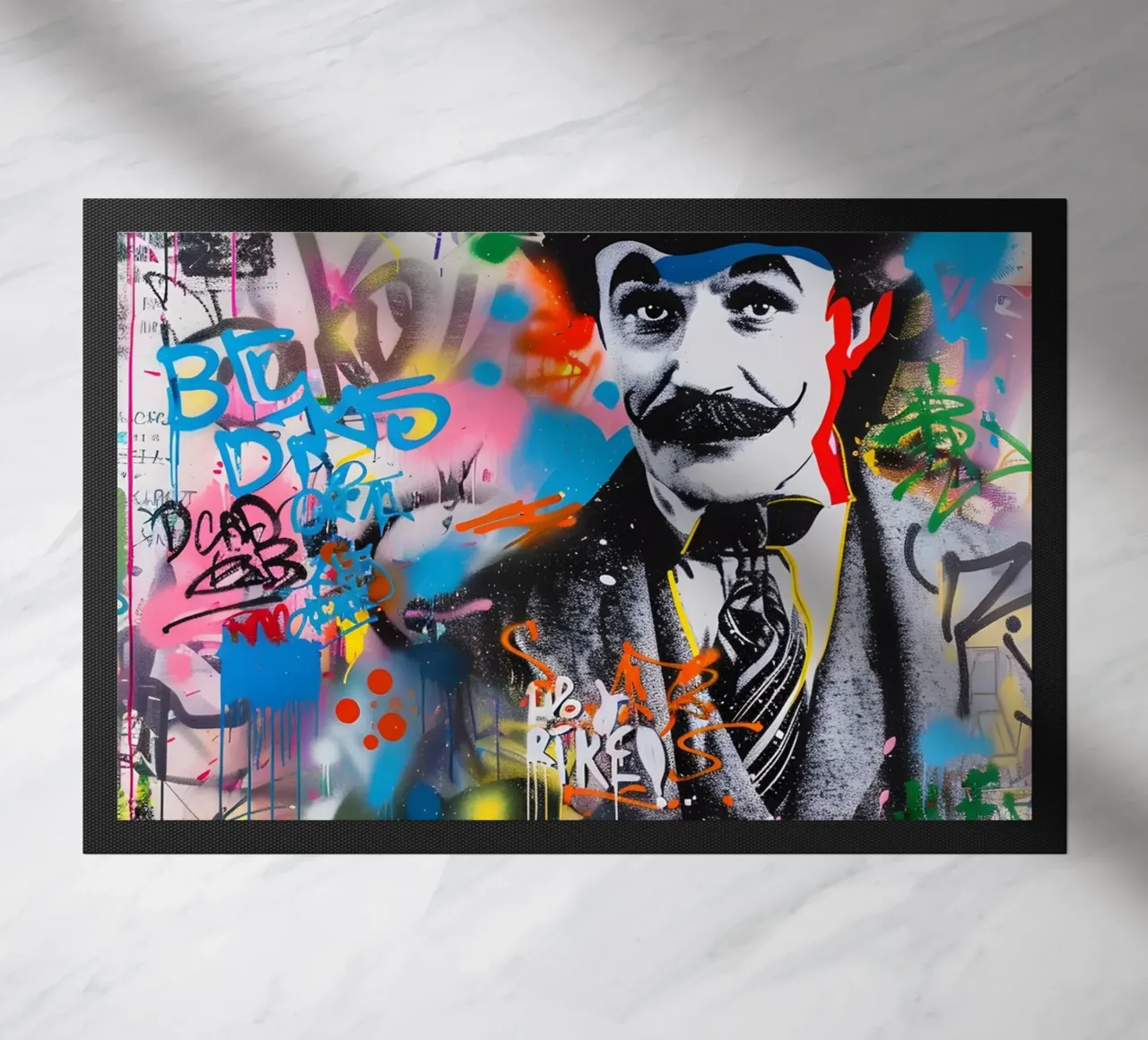 Pop art Charlie Chaplin zerbino da FreeArtStudio