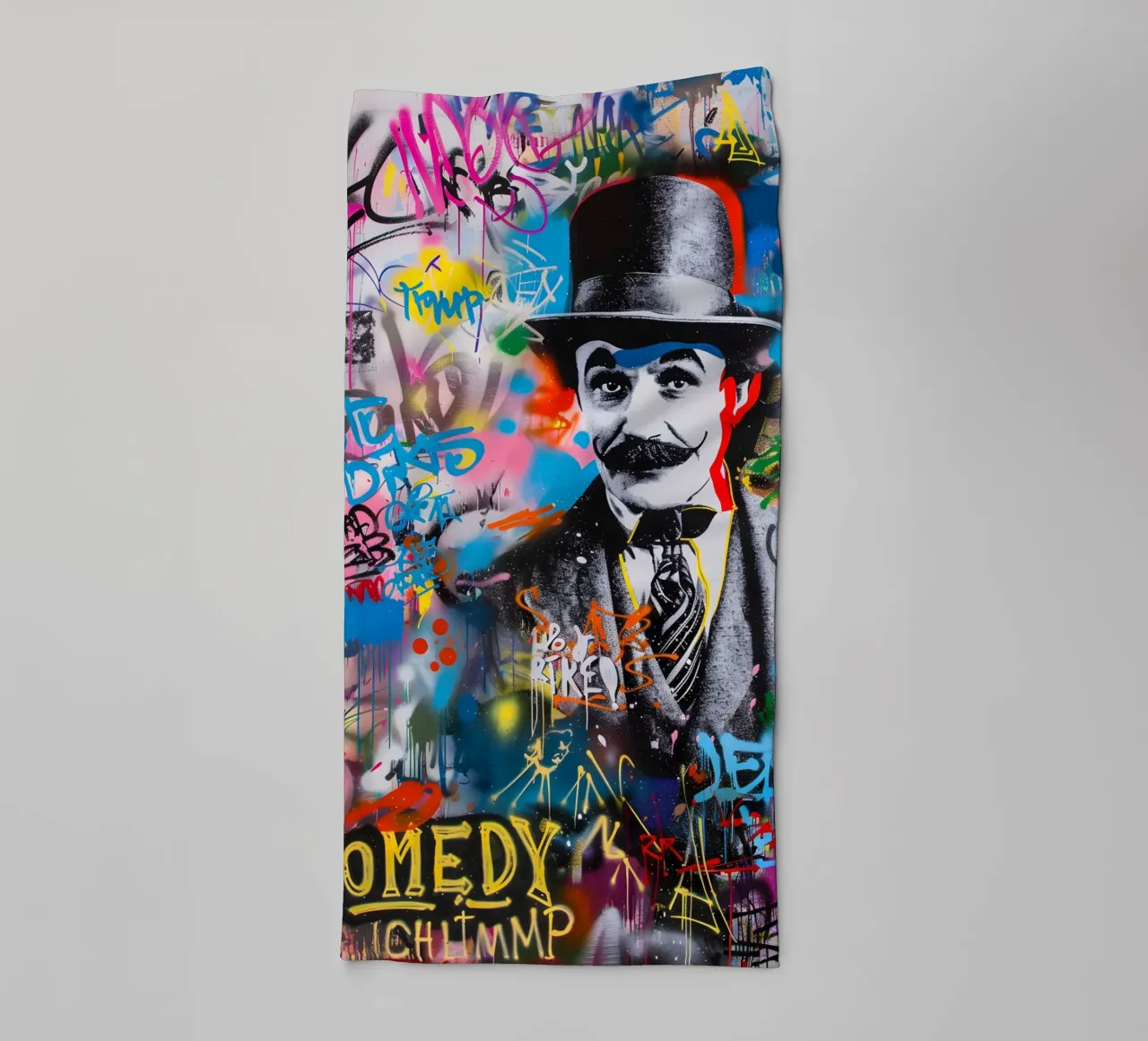Pop art Charlie Chaplin asciugamano da bagno da FreeArtStudio