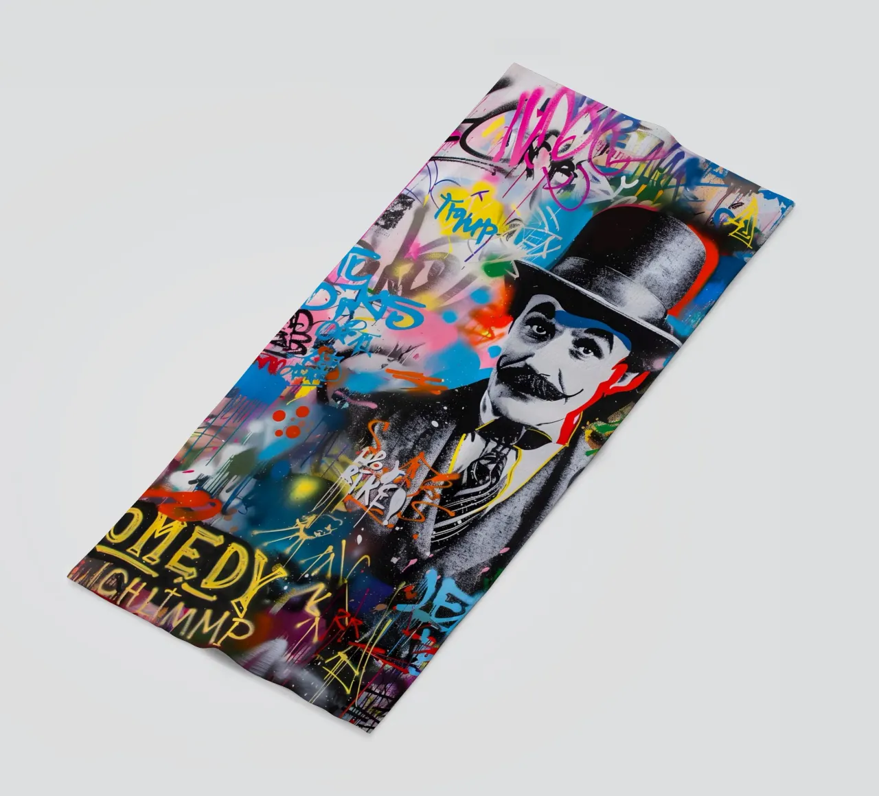Pop art Charlie Chaplin telo mare da FreeArtStudio