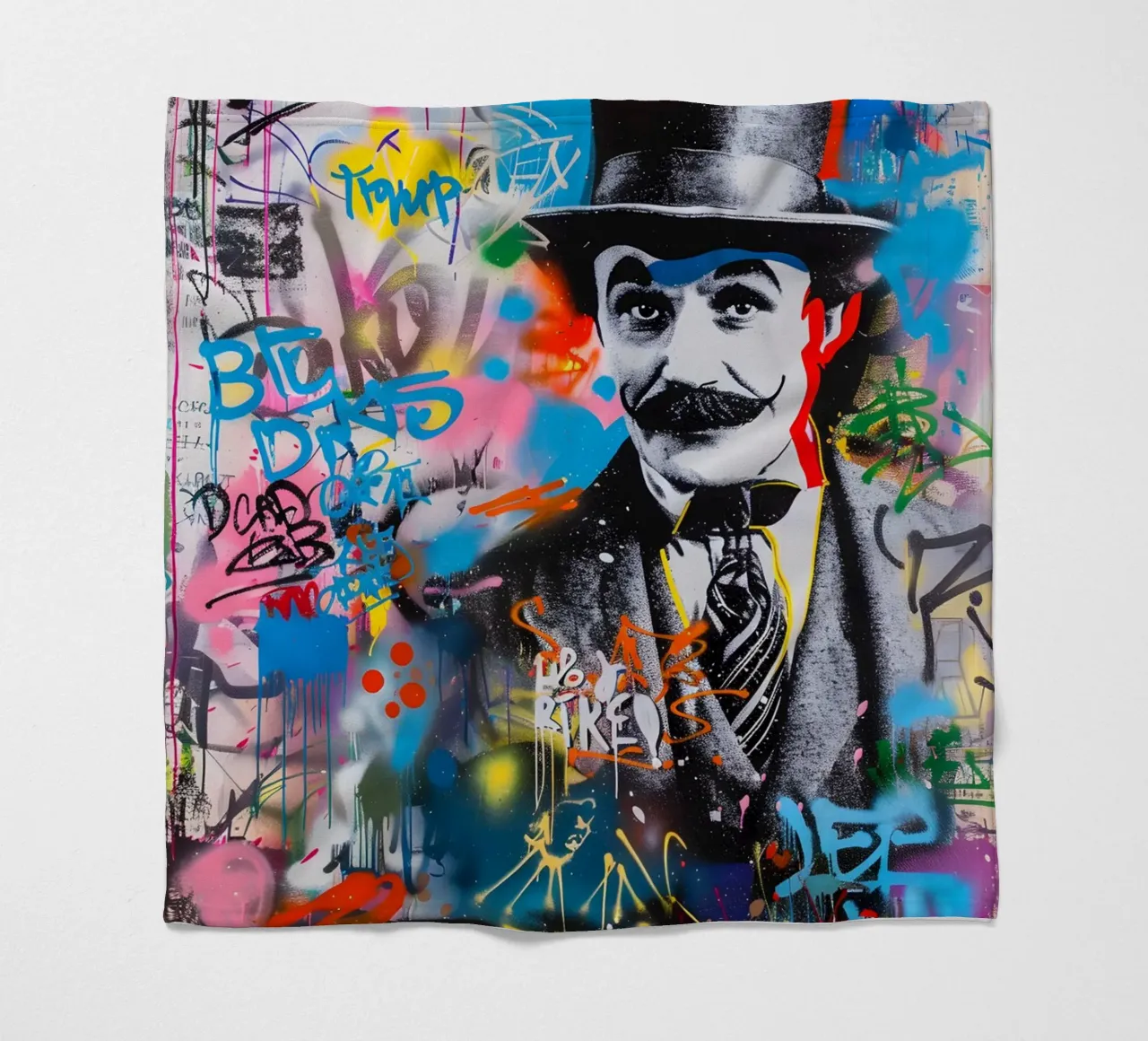 Pop art Charlie Chaplin coperta in pile da FreeArtStudio