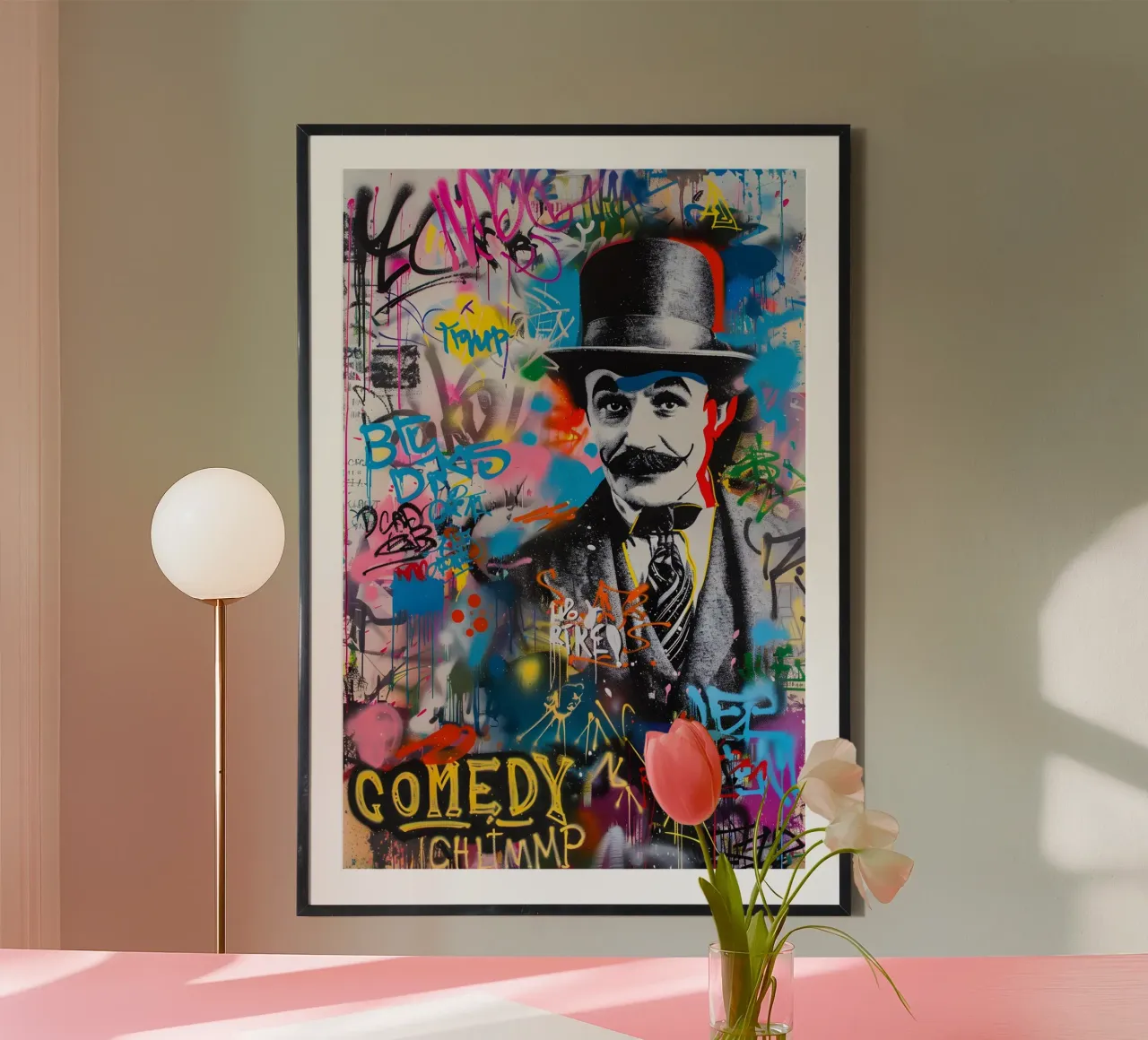 Pop art Charlie Chaplin carta hahnemühle da FreeArtStudio