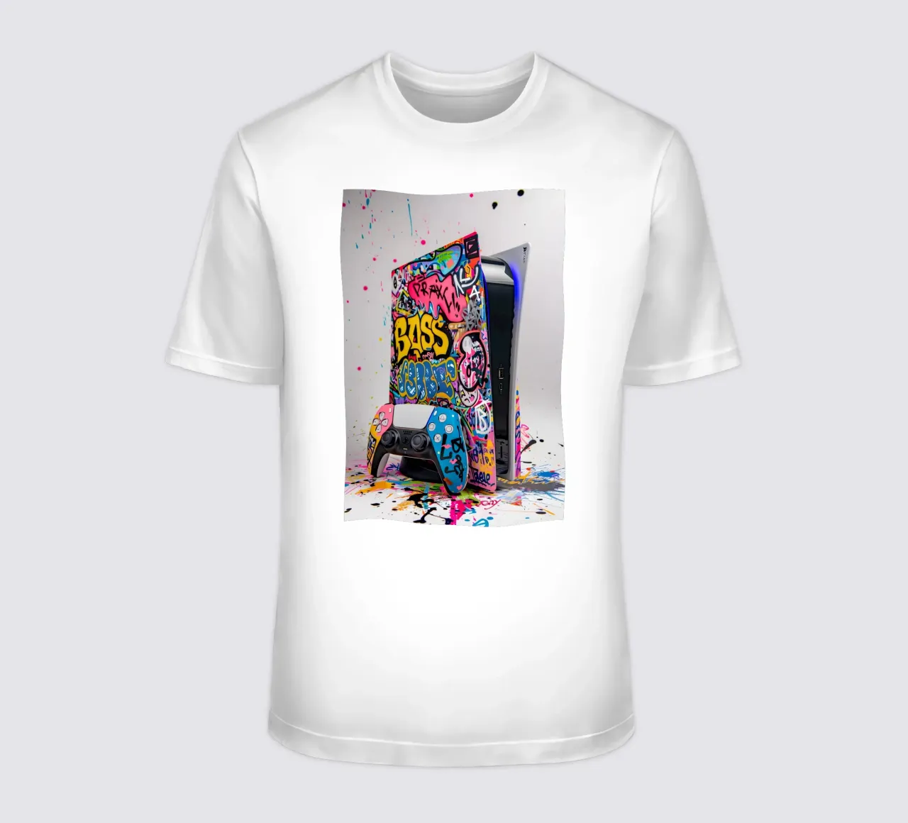 Pop art Playstation 5 console t-shirt da FreeArtStudio
