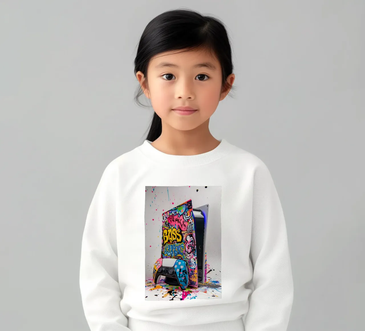 Pop art Playstation 5 console felpa bambino da FreeArtStudio