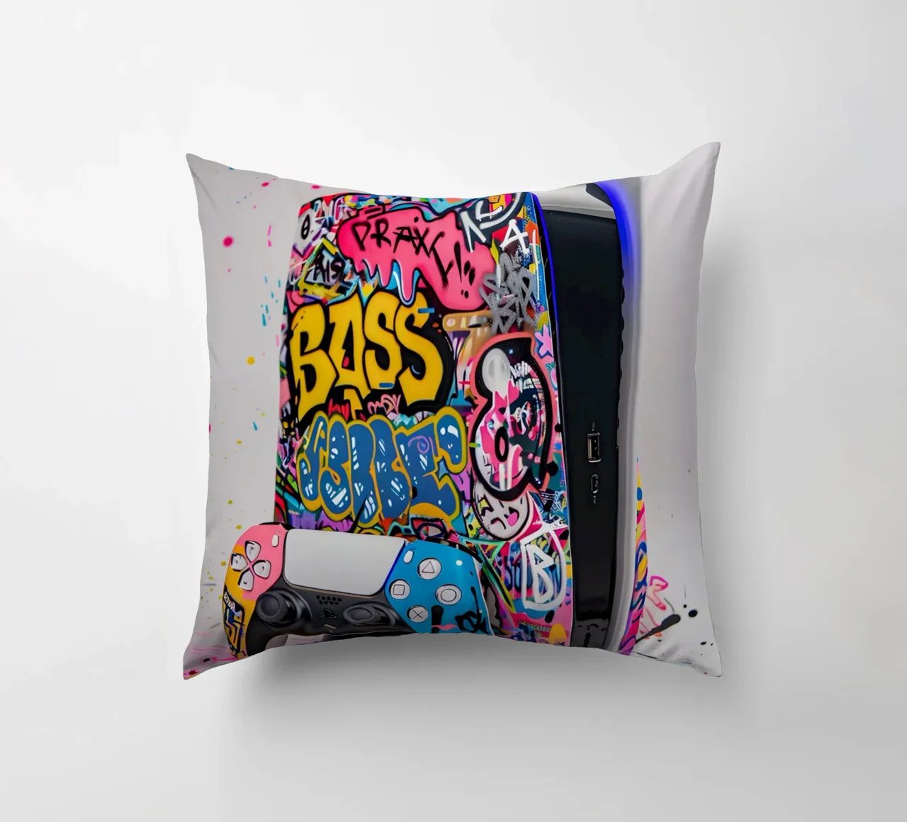 Pop art Playstation 5 console cuscino da FreeArtStudio