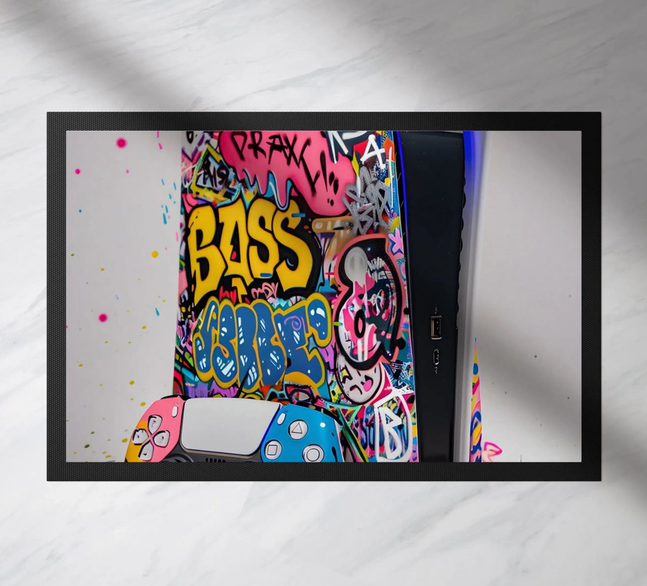 Pop art Playstation 5 console felpudo de FreeArtStudio