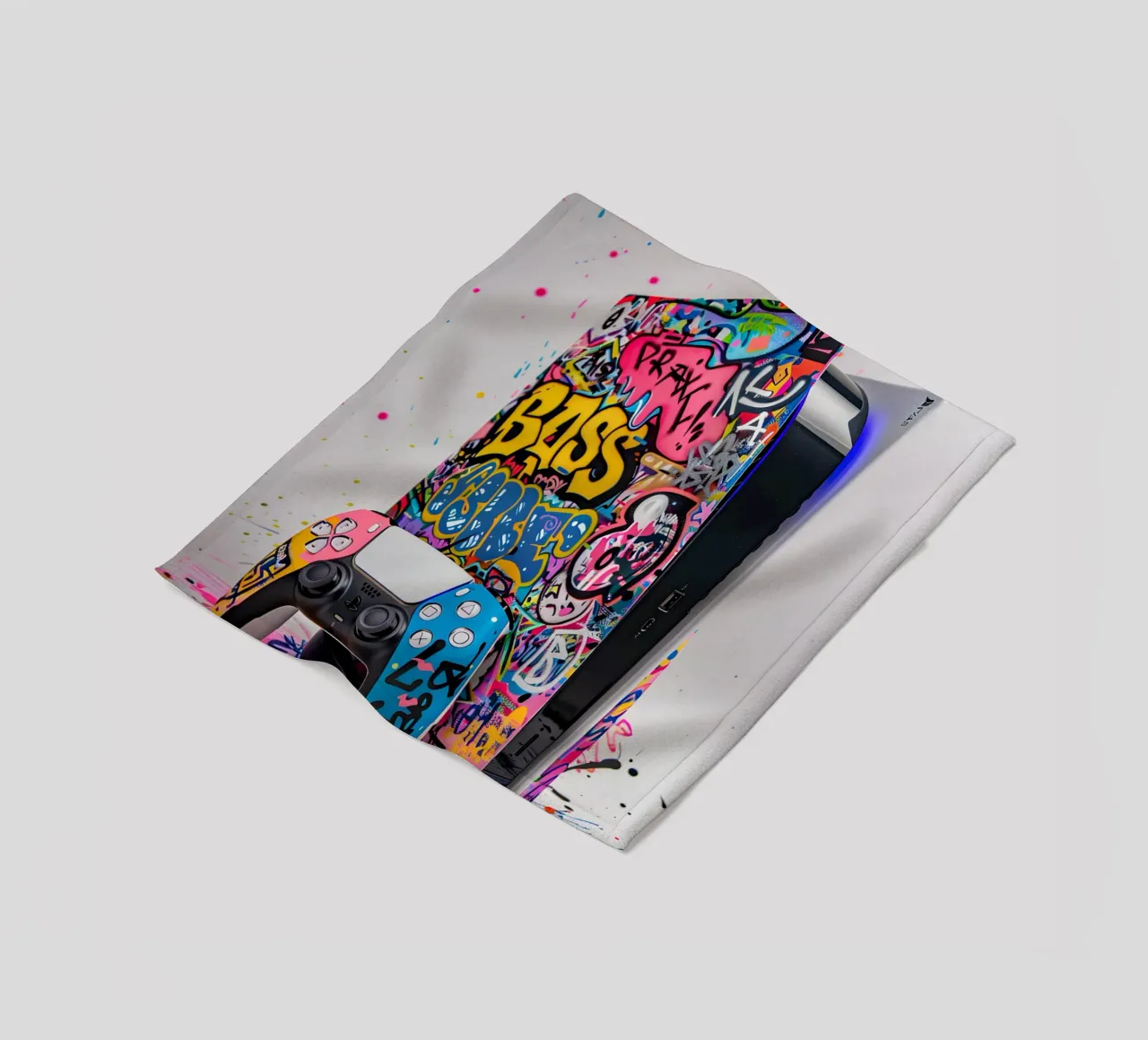 Pop art Playstation 5 console coperta in pile da FreeArtStudio