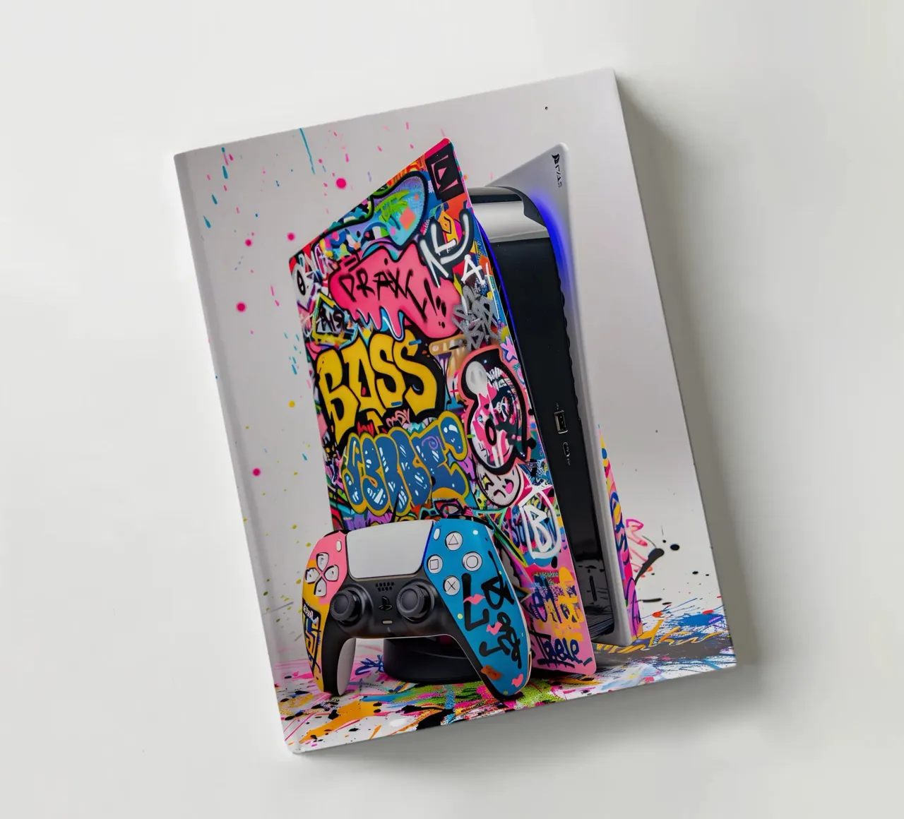 Pop art Playstation 5 console notebook by FreeArtStudio