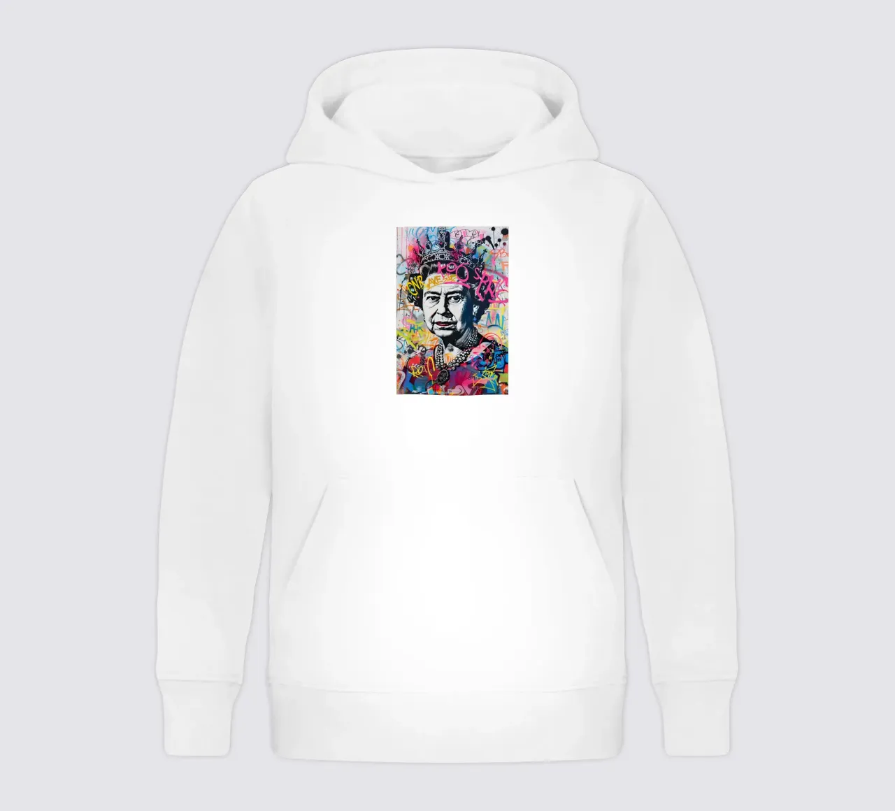 Queen Elizabeth II felpa bambino con cappuccio da FreeArtStudio