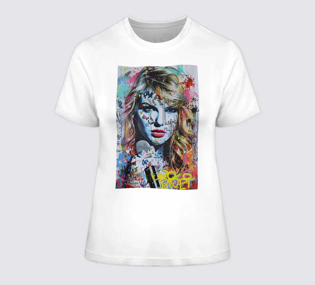 Pop art Taylor Swift t-shirt da donna da FreeArtStudio