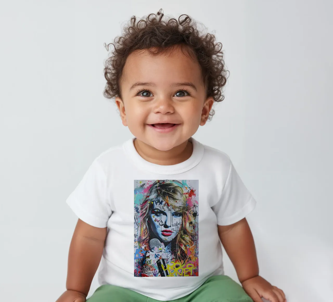 Pop art Taylor Swift maglietta neonato da FreeArtStudio