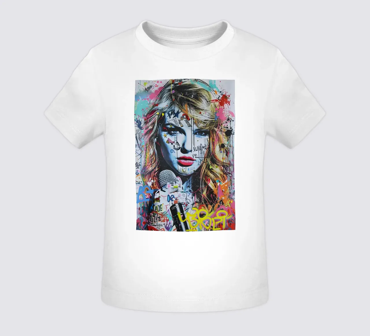 Pop art Taylor Swift maglietta neonato da FreeArtStudio