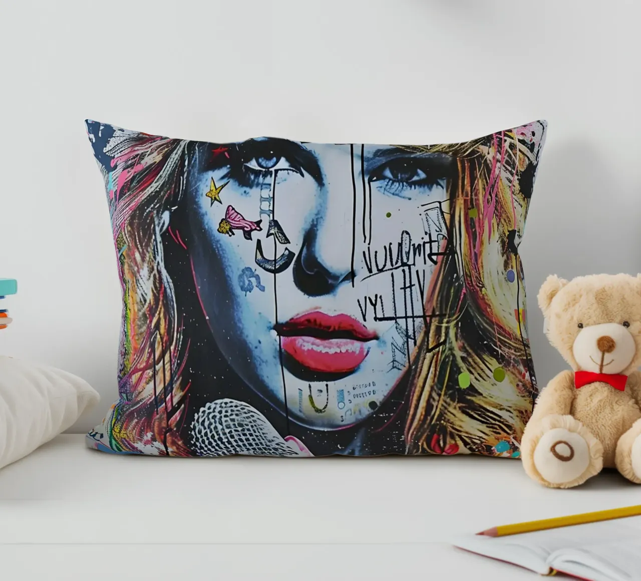 Pop art Taylor Swift cuscino da FreeArtStudio