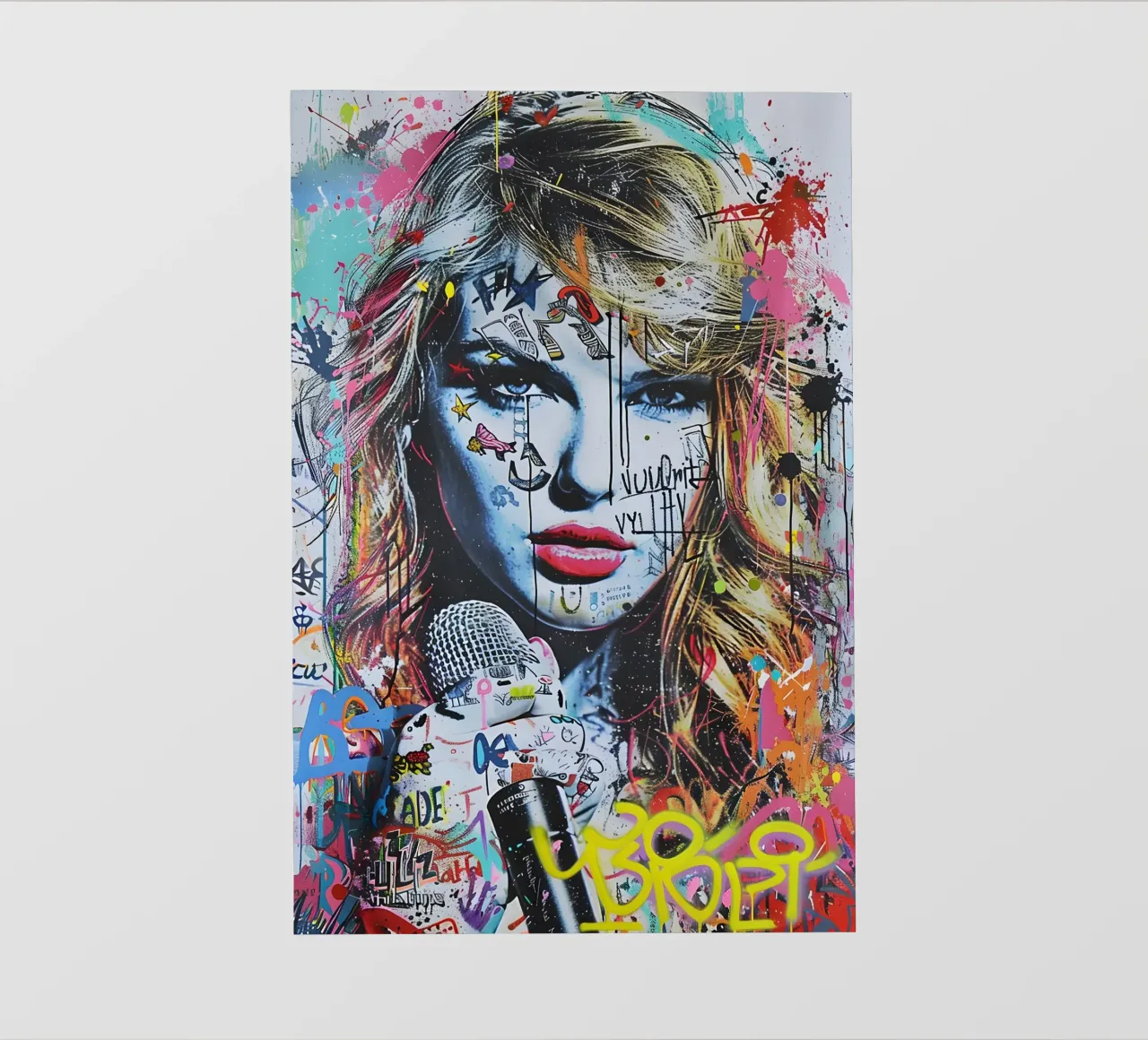Pop art Taylor Swift telo in pvc da FreeArtStudio
