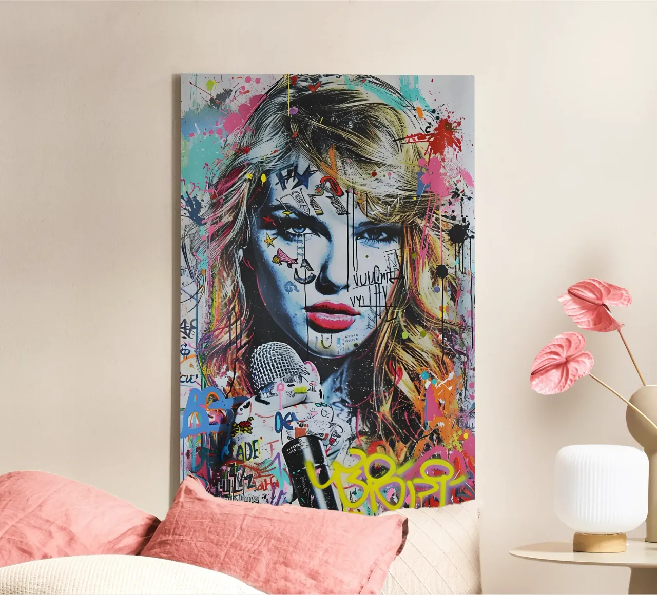 Pop art Taylor Swift canvas van FreeArtStudio