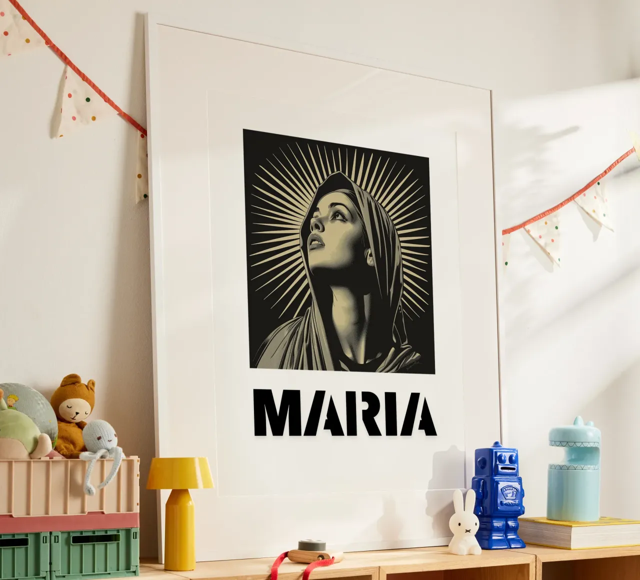 Maria "Madre della Speranza poster con telaio in legno da Nikis Art Studio