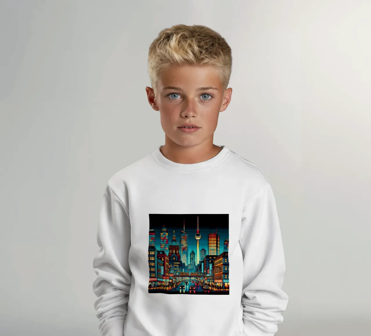 Berlino - Pixelart felpa bambino da pixelart