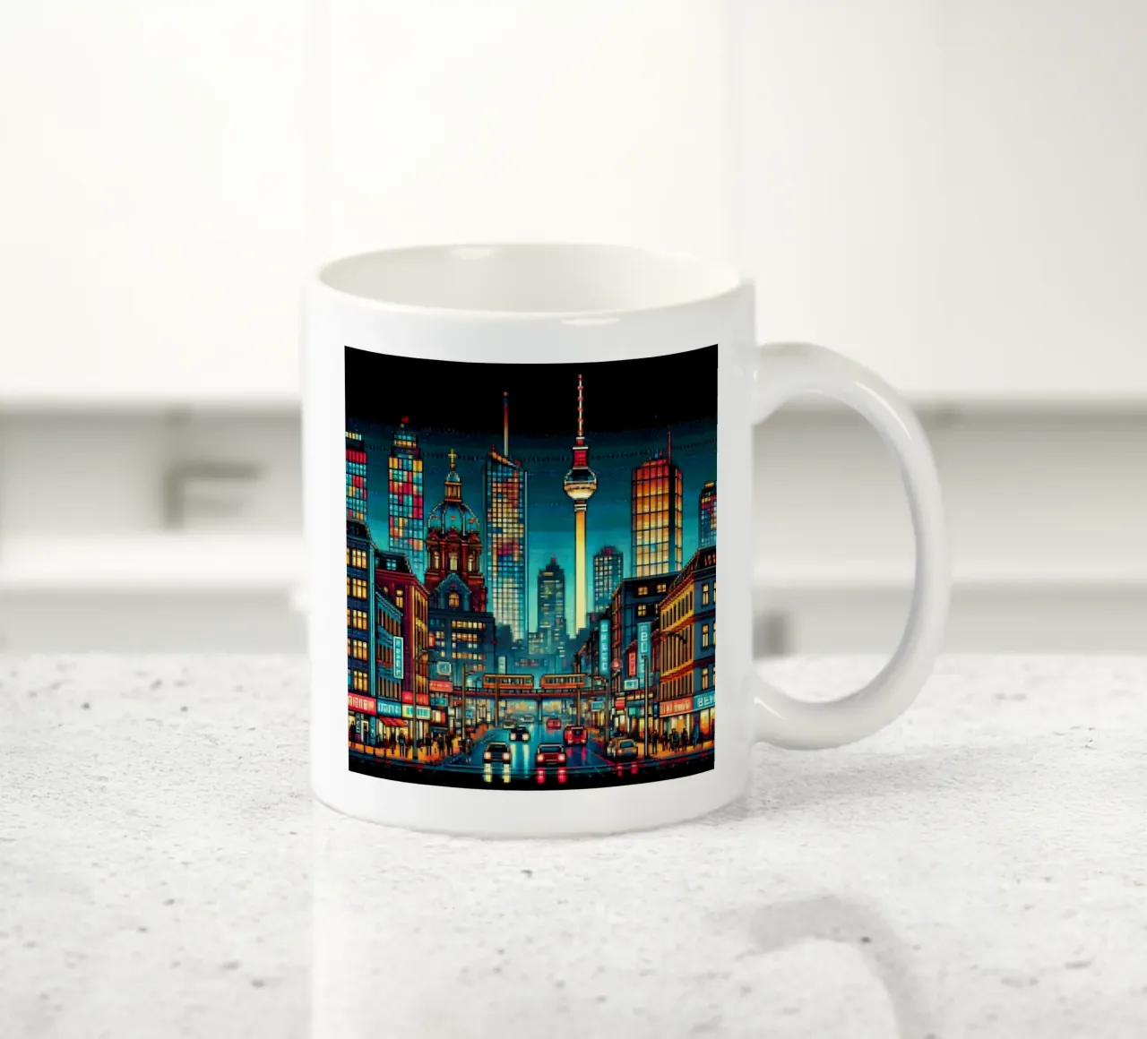 Berlino - Pixelart tazza in ceramica da pixelart