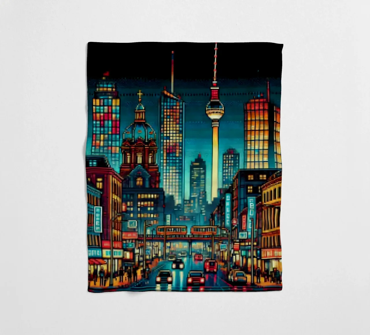 Berlino - Pixelart coperta in pile da pixelart