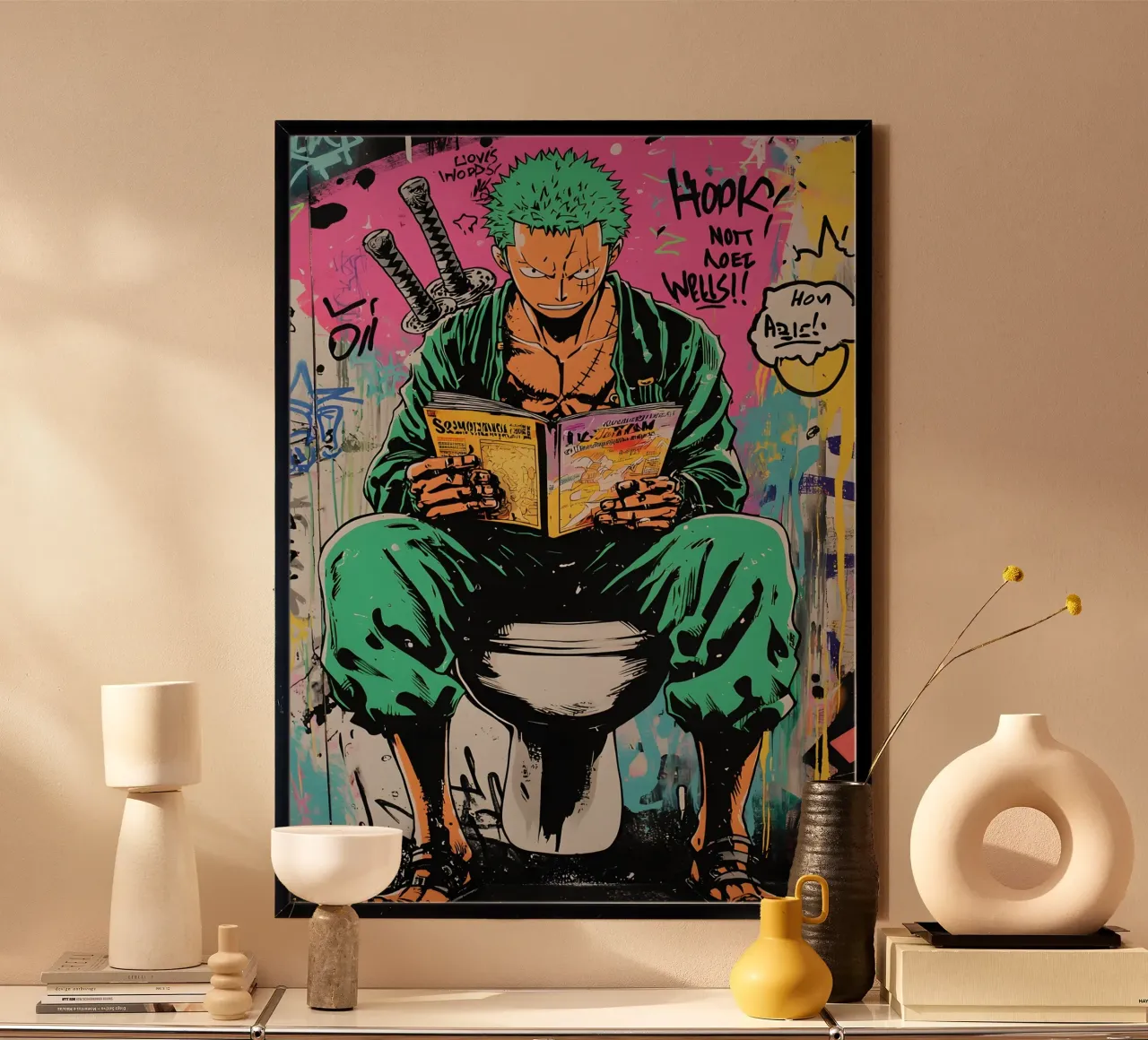 Funny Zoro Toilet poster da FreeArtStudio