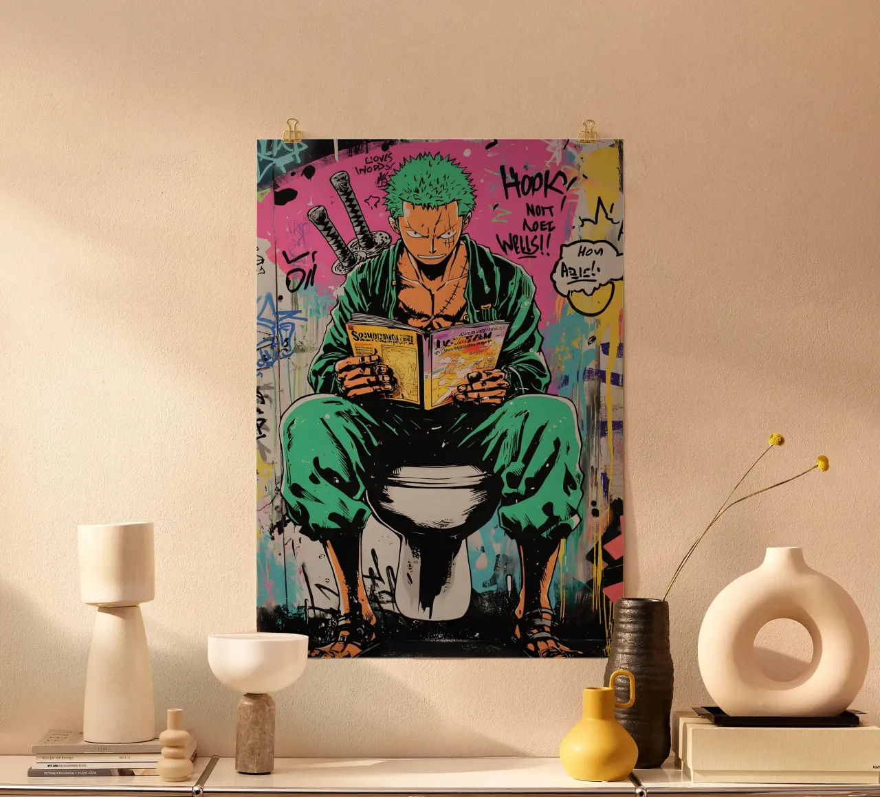 Funny Zoro Toilet poster da FreeArtStudio