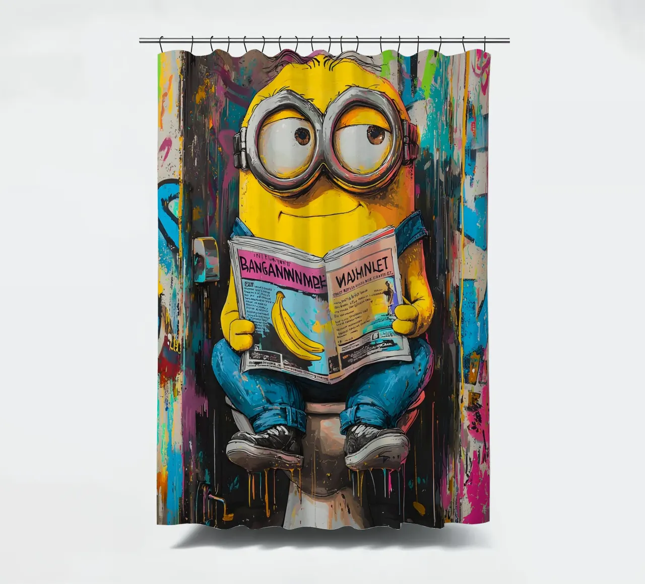 Funny Minion Toilet Duschvorhang von FreeArtStudio